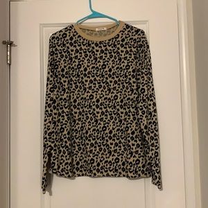 Long sleeve tan colored leopard shirt